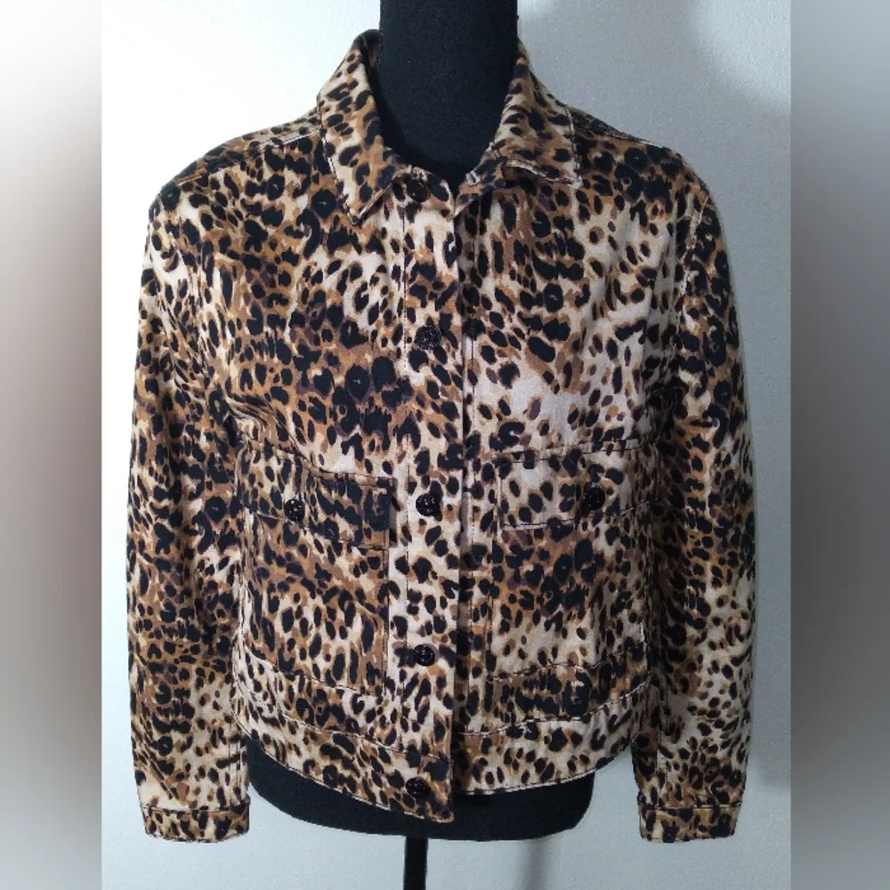 LuLaRoe Kenny Leopard Print Long Sleeve Jacket- Women's Size Medium - Picture 1 of 11